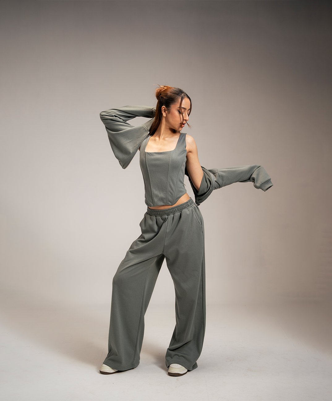 37 Website image Aaparagus green 3 piece co-ord set